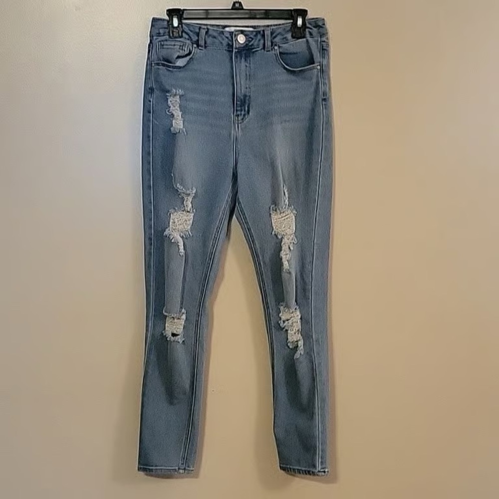 Distressed High-Rise Women's Blue Jeans